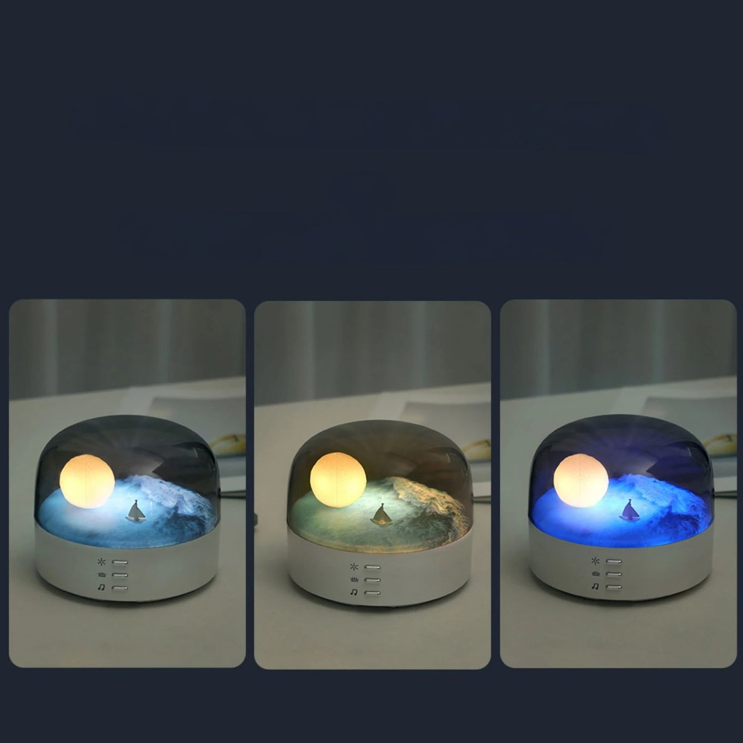 Moon LED Atmosphere Night Light Speaker Bluetooth - LumiLu