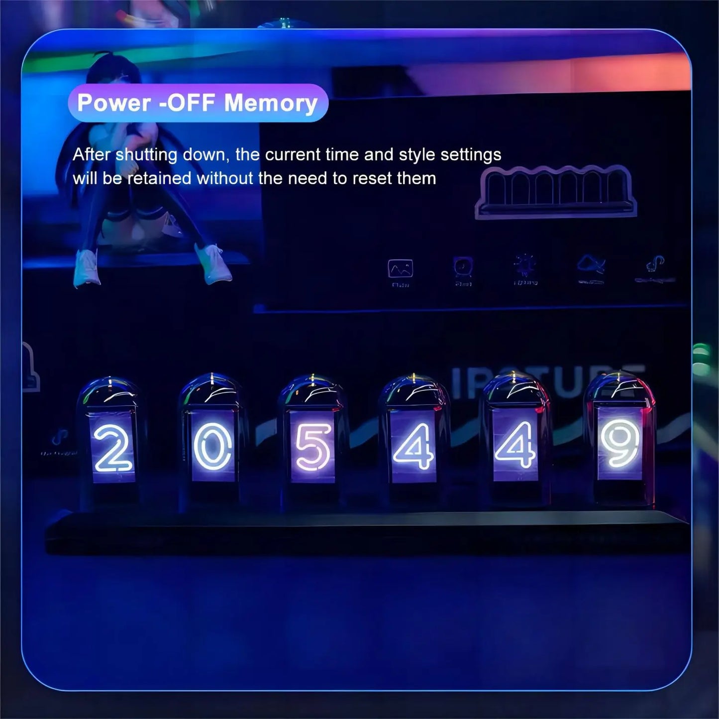 RGB Glow Tube Clock - LumiLu