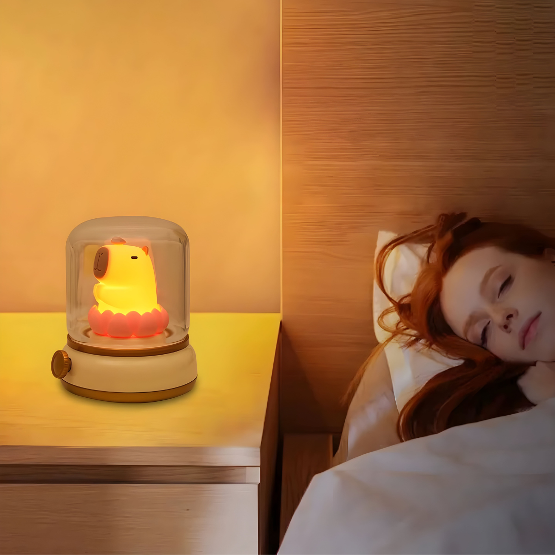Cute Flameless Candles Night Light |Capybara Kerosene Sleeping Nightlights - LumiLu