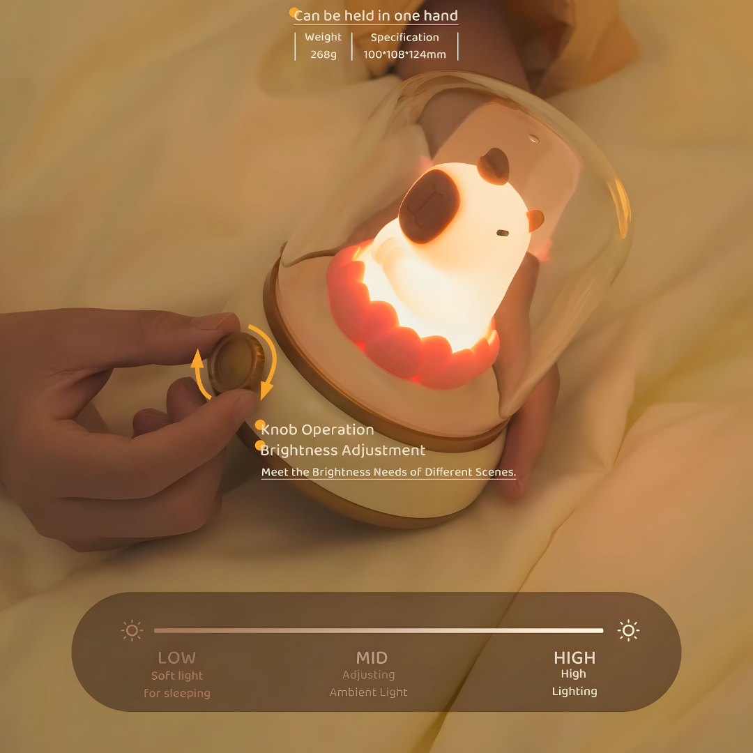 Cute Flameless Candles Night Light |Capybara Kerosene Sleeping Nightlights - LumiLu