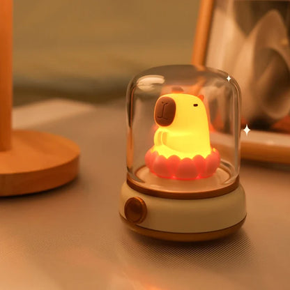 Cute Flameless Candles Night Light |Capybara Kerosene Sleeping Nightlights